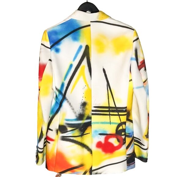 Off-White SS20 Runway Futura Tomboy Spray Oversized Blazer Jacket - Picture 3 of 13